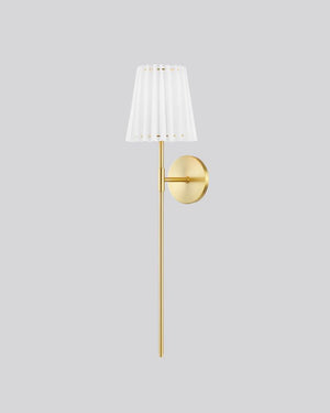 Elongated Pleated Wall Light | Brass | Lighting Collective