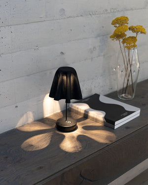 Fabric & Aluminium Portable Table Lamp | Black | Lighting Collective