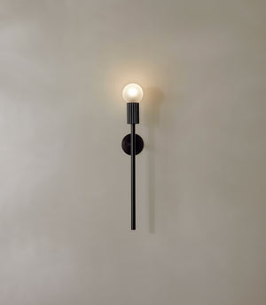 Fluted Brushed Black Wall Light | Attalos | Small | Lighting Collective