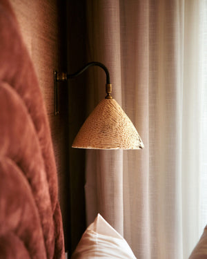 Fossil Coral Swan Wall Light Insitu