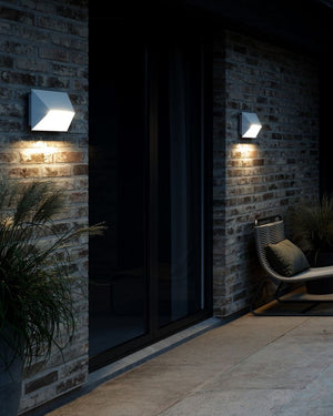 Geometric Outdoor Wall Light | Large | White