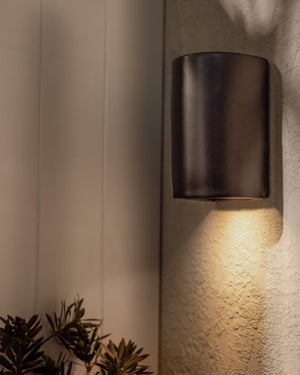 Handmade Exterior Shimmering Ceramic Wall Light | Slate