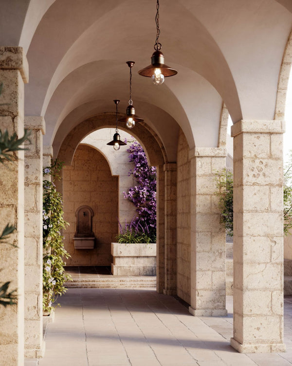 Industrial Aged Brass Copper Pendant