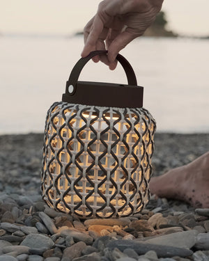 Mediterranean Woven Portable Table Lamp | Brown | Lighting Collective