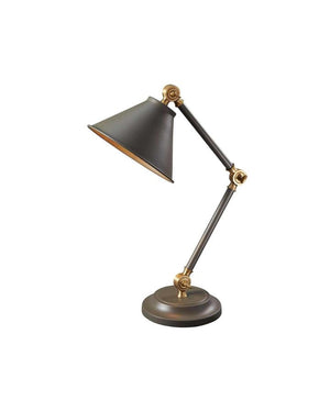 Mini Conical Shade Adjustable Table Lamp | Dark Grey/Aged Brass | Lighting Collective