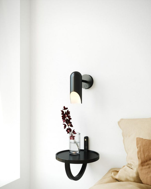 Minimalist Adjustable Black Metal Wall Light