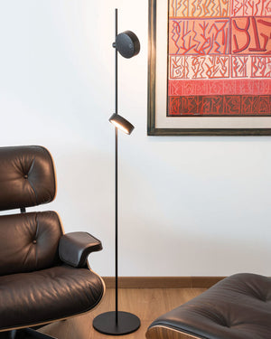 Minimalist Rechargeable Floor Lamp | 2 Light | Black | Lighting Collective