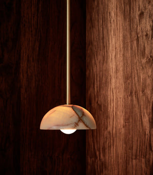 Onyx Stone Solid Rod Pendant | Aurelia | Jade Onyx | Brass | Lighting Collective