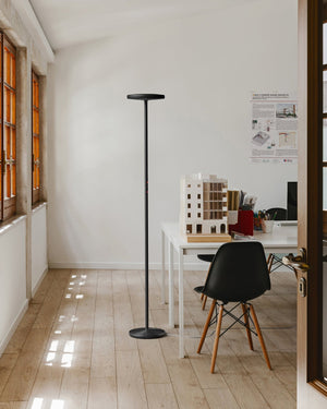 Rounded Disc Floor Lamp | Matte Black | Lighting Collective