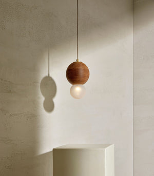 Timber Sphere Suspended Pendant | Assorted Finishes | Brass | Frosted | Lighting Collective