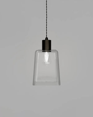 Vintage Glass Pendant Light | Iron | Square/Square | Lighting Collective