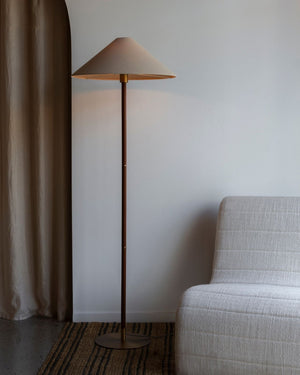 Leather and Brass Floor Lamp | Lighting Collective