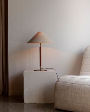 Leather and Brass Table Lamp | Lighting Collective