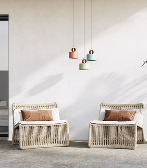 Leather & Ceramic Pastel Pendant-Lighting Collective