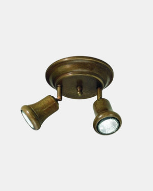 Two Light Antique Brass Spot Light | Italian Made