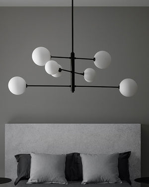 Contemporary Eight Light Orb Chandelier