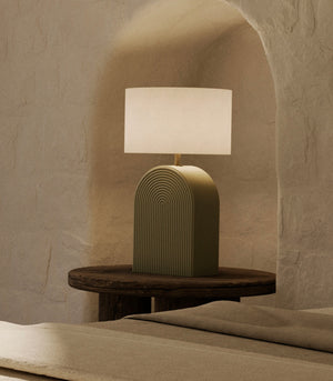 Grooved Ceramic Table Lamp