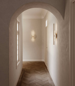 Alabaster and Metal Wall Light