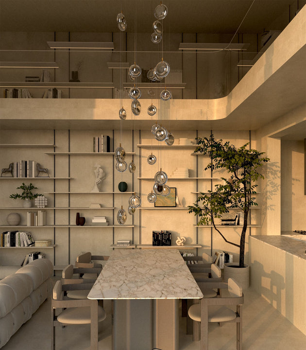 Bomma hanging Chandelier in a warm interior 