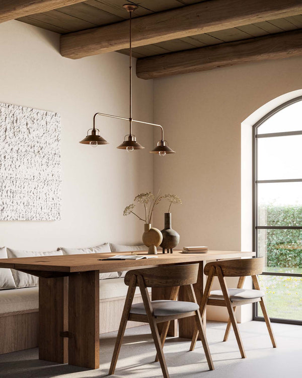 Italian Farmhouse Three Light Rod Pendant