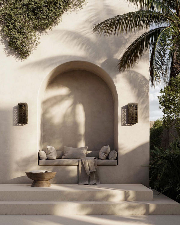 Outdoor Mediterranean Perforated Brass Wall Light