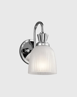 Classic Chrome and Glass Bell Shade Wall Light | 1 Light
