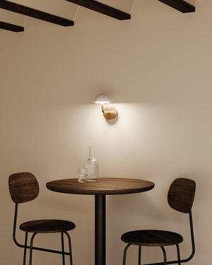 Marble and Curved Arm Wall Light