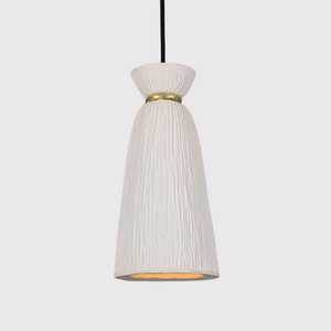 Long Ceramic Grooved Pendant | Lighting Collective