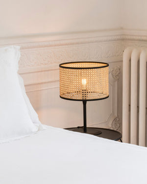 Mediterranean Rattan Cane Table Lamp - Lighting Collective