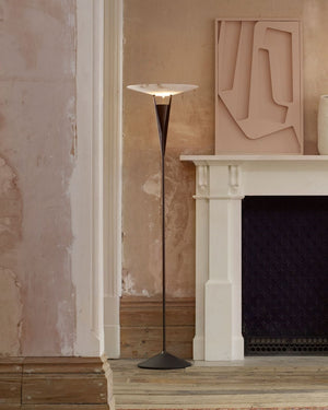 Mid - Century Alabaster and Brass Floor Lamp - Lighting Collective