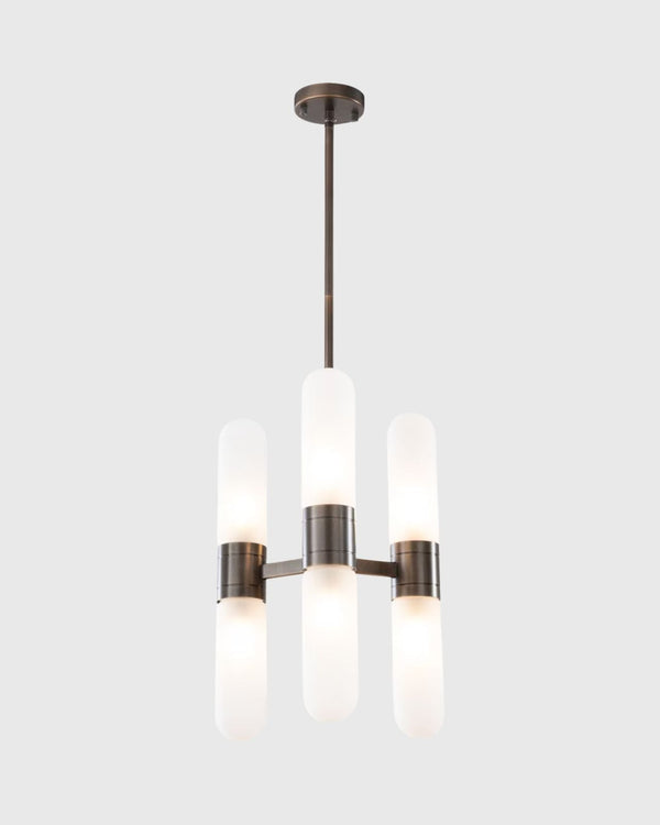 Mid-Century Modern Tubular 6 Light Pendant