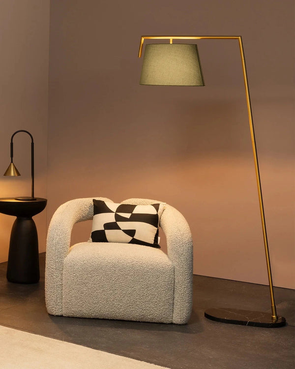 Mid-Century Sage Marble Floor Lamp