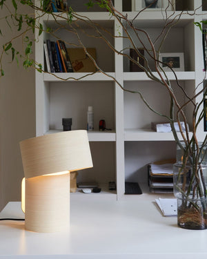 Minimalistic Wood Veneer Table Lamp - Lighting Collective