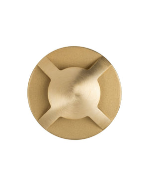Modern circular step light in brass finish with four light outputs
