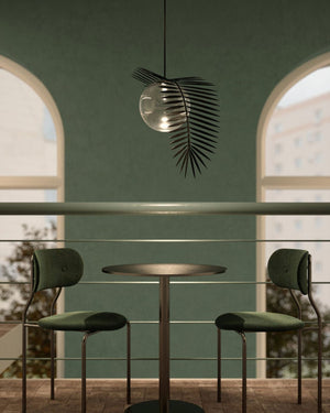 Modern Palm Leaf and Orb Pendant - Lighting Collective