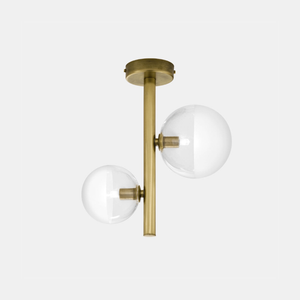 Modern Half Frosted Dual Sphere Ceiling Light | Lighting Collective | natural 