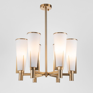 Modern Mid-Century Chandelier | Lighting Collective | turned on