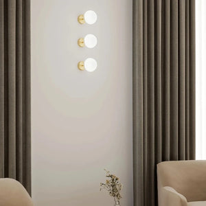 Modern Half Frosted Sphere Wall Light