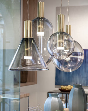 Mouth - Blown Crystal Cone Pendant | Phenomena - Lighting Collective