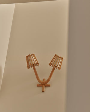 Natural Bamboo Double Wall Light
