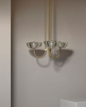 Onyx Stone Triple Dome Pendant | Aurelia | Small | Glass | Brass