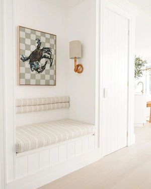 Organic Cane Wall Sconce With Linen Shade