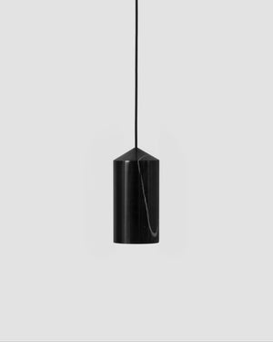 Black marble pendant light on a gray background | Lighting Collective