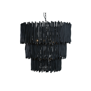 Organic Wooden Tiered Pendant | Black | Lighting  Collective