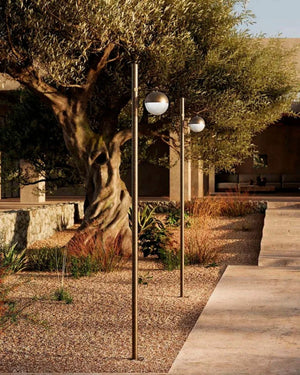 Outdoor Antique Brass Spherical Garden Lamp - Lighting Collective