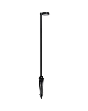 Outdoor Powder Coat IP65 Bollard Spike Light in small shade showing curved arm and round LED head