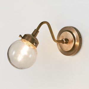 Outdoor Industrial Brass Wall Light | Lighting Collective | brass turned on