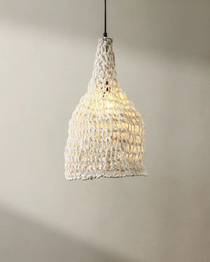 Petite Handwoven Paper Rope Bell Pendant - Lighting Collective