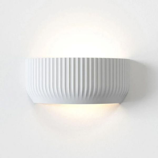 Pleated Plaster Wall Light | SALE