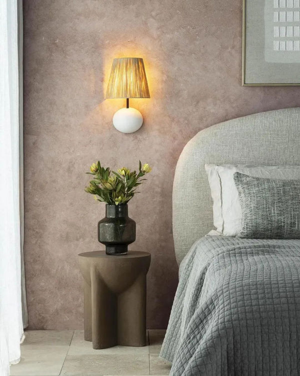 Raffia Shade Wall Light
